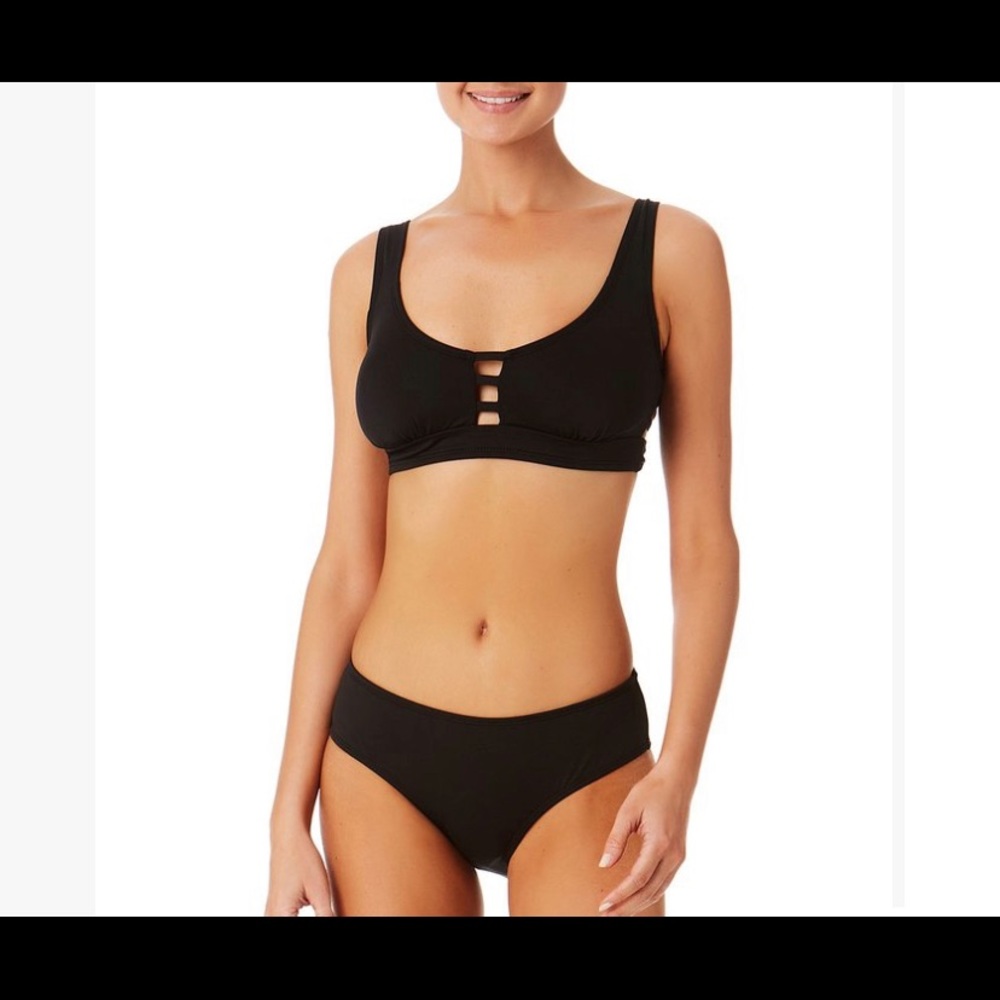 Black Bikini with strappy top & regular bikini bottoms